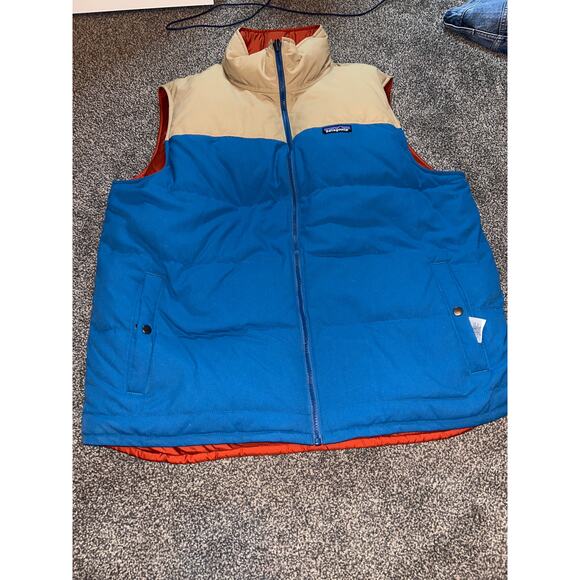 Patagonia Vest Mens Size xl Bivy Reversible Duck Down Puffer Jacket Full Zip - Picture 1 of 3